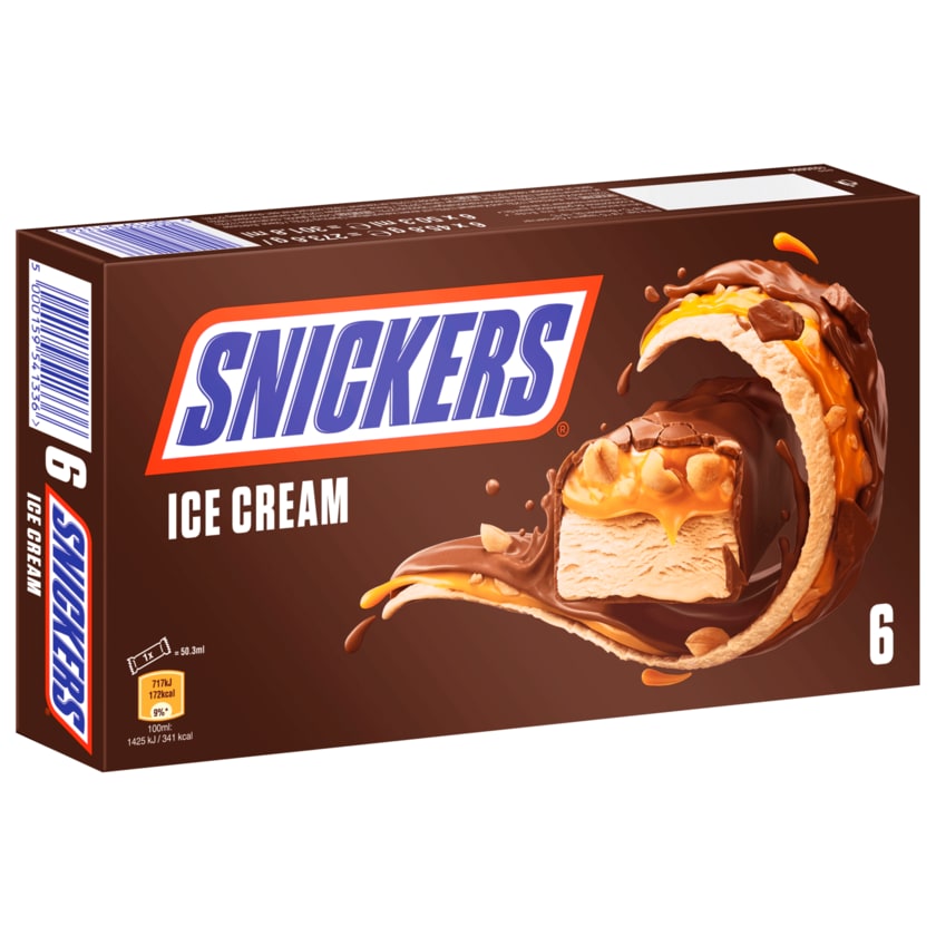 Snickers Ice Cream Eisriegel 301,8ml, 6 Stück